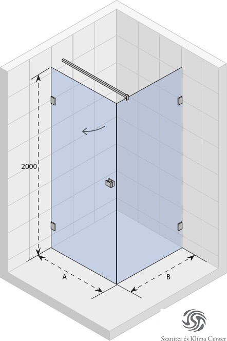 Riho Scandic M201 80x90 szögletes balos zuhanykabin GX0202401