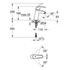 Kép 2/2 - Grohe Eurosmart egykaros mosdócsaptelep sima test, M méret 23324001