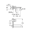 Kép 2/2 - Grohe Lineare egykaros fali mosdócsaptelep M-méret, supersteel 19409DC1