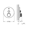 Kép 2/2 - GROHE Grohtherm SmartControl termosztátos színkészlet, fehér üveg 29150LS0