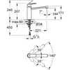 Kép 2/2 - Grohe 30193000 Eurosmart Cosmopolitan egykaros mosogató csaptelep