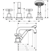 Kép 2/2 - Hansgrohe Axor Citterio 4-lyukú keresztfogantyús kádcsaptelep 39453000