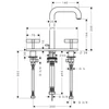 Kép 2/2 - Hansgrohe Axor Citterio 3-lyukú keresztfogantyús mosdócsaptelep 39134000