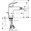 Kép 2/2 - Hansgrohe Logis bidécsaptelep 71200000