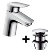 Kép 1/2 - Hansgrohe Logis mosdócsaptelep push-open 71077000