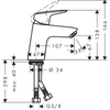 Kép 2/2 - Hansgrohe Logis mosdócsaptelep push-open 71077000