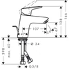 Kép 2/2 - Hansgrohe Logis mosdócsaptelep CoolStart 71073000