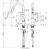 Kép 2/2 - Hansgrohe Focus Egykaros mosogató csaptelep kihúzható kifolyóval 31815000