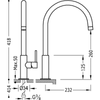 Kép 2/2 - Tres Max- Tres egykaros álló mosogató csaptelep íves forgatható kifolyóval króm 06254201