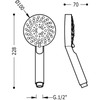 Kép 2/2 - Tres Shower LEX-100 zuhanyfej 100 mm 5 funkciós króm 134748