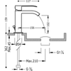 Kép 2/2 - Cuadro-Tres egykaros mosdó csaptelep kaszkád kifolyóval, automata leeresztővel króm 00610101D