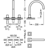 Kép 2/2 - Tres  Cuadro-Tres peremre szerelhető mosdó csaptelep 00810502