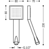 Kép 2/2 - Tres Loft vízkőmentes zuhanyfej 80x80 mm króm 134612