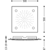 Kép 2/3 - Tres Színterápiás esőztető zuhany 500x500 mm krómozott acél 29996201