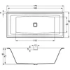 Kép 2/2 - Riho Still square 170x75 cm egyenes akril kád fehér színben B100001005