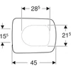 Kép 4/4 - Geberit Selnova Compact WC-ülőke, szögletes design, lecsapódásgátlós, gyorskioldós zsanérral, rögzítés felülről, fehér (501.930.01.1)