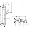 Kép 2/2 - Hansgrohe Ecostat Combi 0,90 m Crometta 100 Vario kézizuhannyal 27031400