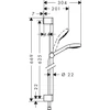 Kép 2/2 - Hansgrohe Croma Select S Multi zuhanyszett 0,65m, fehér/króm EcoSmart 9 l/perc 26561400