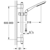 Kép 4/6 - GROHE Rainshower zuhanygarnitúra 27277001 90cm rudas zuhanyszettel