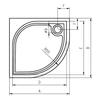 Kép 2/2 - Riho Kolping öntött márvány zuhanytálca 80x80x3 D004001005