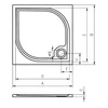 Kép 2/2 - Riho Kolping öntött márvány zuhanytálca 90x90x3 D004005005