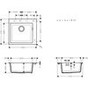 Kép 2/2 - Hansgrohe S510-F450 beépített mosogató 450, grafitfekete 43312170