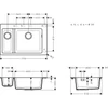 Kép 2/2 - Hansgrohe S510-F635 beépített mosogató 180/450 két medencével grafitfekete 43315170