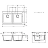 Kép 2/2 - Hansgrohe S510-F770 beépített mosogató 370/370 két medencével, grafitfekete 43316170