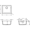 Kép 2/2 - Hansgrohe S510-U660 munkalap alá rögzített mosogató 660, grafitfekete 43432170