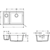 Kép 2/2 - Hansgrohe S510-U635 munkalap alá rögzített mosogató 180/450, grafitfekete 43433170