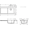 Kép 2/3 - Hansgrohe S514-F450 beépített mosogató 450 mosogatótálcával kőszürke 43314290