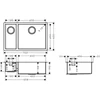 Kép 2/2 - Hansgrohe S719-U655 munkalap alá rögzített mosogató 180x450; 43429800