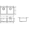 Kép 2/2 - Hansgrohe S719-U765 munkalap alá rögzített mosogató 370x370; 43430800