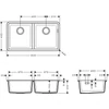 Kép 2/2 - Hansgrohe S510-U770 munkalap alá rögzített mosogató 370/370, betonszürke 43434380