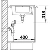 Kép 3/5 - BLANCO METRA 6S COMPACT Silgranit mosogatótál dugókiemelővel (fehér, #513468)