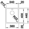 Kép 2/6 - BLANCO ANDANO 340-IF rozsdamentes mosogató 522953