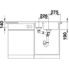 Kép 4/5 - BLANCO DINAS 6 S rozsdamentes mosogató két furattal, lefolyó távműködtetővel 523379