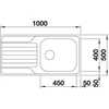 Kép 2/5 - BLANCO DINAS XL 6 S rozsdamentes mosogató furat nélkül 524254