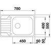 Kép 2/5 - BLANCO DINAS XL 6 S Compact rozsdamentes mosogató két furattal, lefolyó távműködtetővel 525120