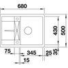 Kép 2/6 - BLANCO METRA 45 S Compact Silgranit mosogató dugókiemelő nélkül, fekete 525912