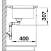 Kép 3/5 - BLANCO SUBLINE 500-U alulról beépíthető gránit mosogató, fekete 525995