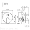 Kép 2/2 - Bugnatese Simple fal alatti váltós zuhanycsaptelep, króm, 6672CR