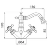 Kép 2/2 - Bugnatese Arcadia 8344CR Bidet csaptelep leeresztővel CR / KRÓM