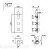 Kép 2/2 - Bugnatese Tetris fal alatti 3 állású csaptelep csempeszeleppel, króm, 9107CR