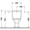 Kép 5/6 - Duravit 1930 alsó kifolyású monoblokkos wc, tartály nélkül 0227010000