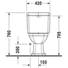 Kép 6/6 - Duravit 1930 alsó kifolyású monoblokkos wc, tartály nélkül 0227010000