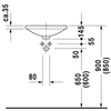 Kép 3/5 - Duravit Architec Ø 42 cm-es alulról beépíthető mosdó 0319420000