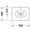 Kép 2/7 - Duravit Bacino 55x42 cm-es ráültethető mosdó 0334520000