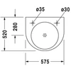 Kép 4/4 - Duravit Architec 57,5x52 cm mosdó med kikönnyítés szappanadagolónak jobbra, csaplyuk-kikönnyítés balra 0443580000