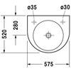 Kép 3/3 - Duravit Architec 57,5x52 cm mosdó csaplyuk balra, szappanadagoló jobbra 0449580023